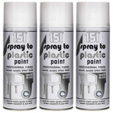 3X 151 White Gloss Plastic Spray Paint 400ml Spray Paint